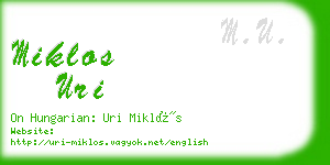 miklos uri business card